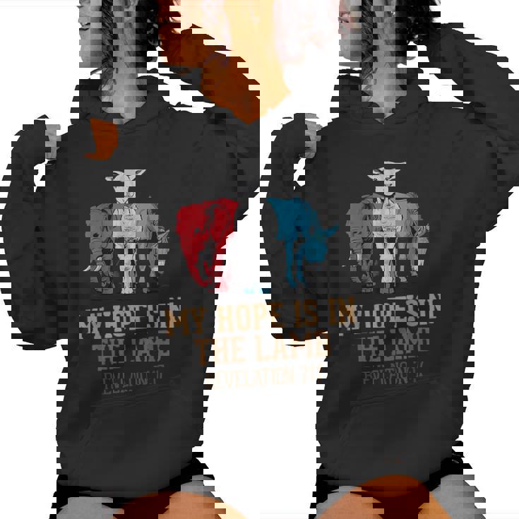My Hope Is In The Lamb Scripture Elephant Donkey Women Hoodie