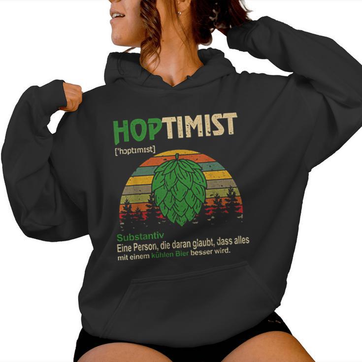 Hoptimist Beer Lover Craft Beer Kapuzenpullover für Damen