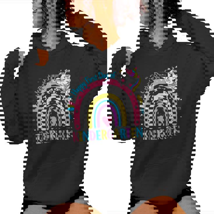 Kindergarten First Day To School Kindergarten Unicorn Girls Women Hoodie