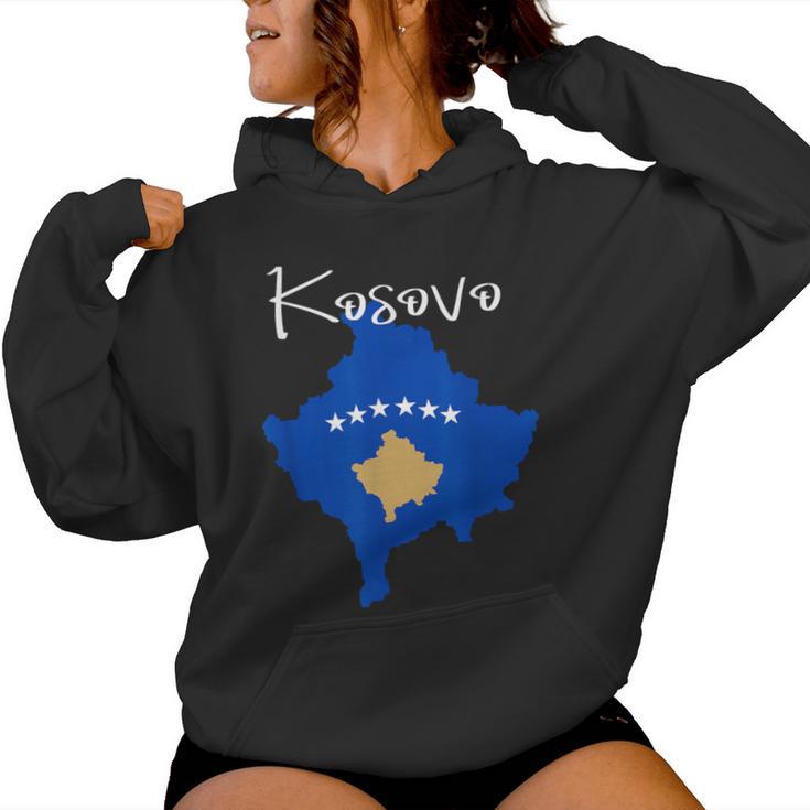 Kosovo Flag Kosovo Map For And Women Kapuzenpullover für Damen