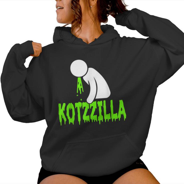 Kotzzilla Brechen Kotzen Beer Alcohol Pass Drunken Kapuzenpullover für Damen