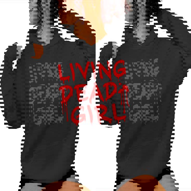 Living Dead Girl Dripping Blood Halloween Zombie Movie Women Hoodie