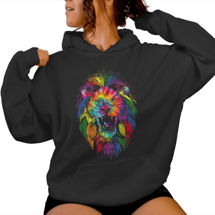 Mb35 Gay Pride Lion Lgbt Rainbow Tie Dye Pride Month Parade Women Hoodie