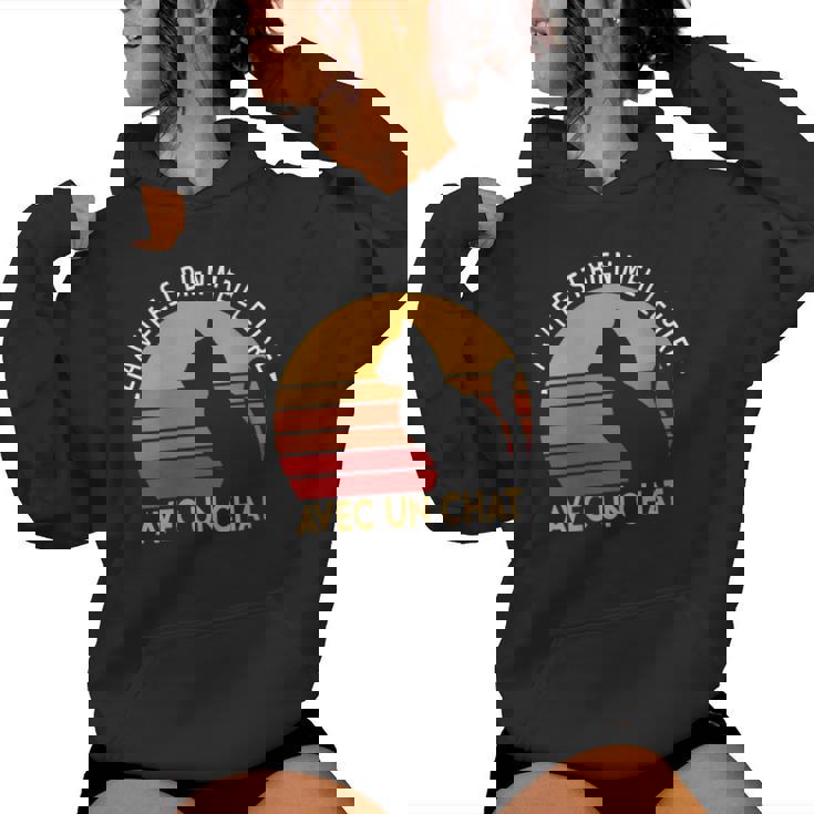 Message Drôle Mignon Cute Kawaii Et Rigolo Humour Chat Sweat à capuche femme