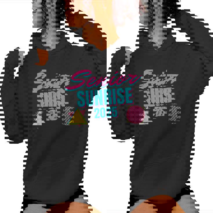 Retro Senior Sunrise 2025 High School 12Th Twelfth Grade Women Hoodie
