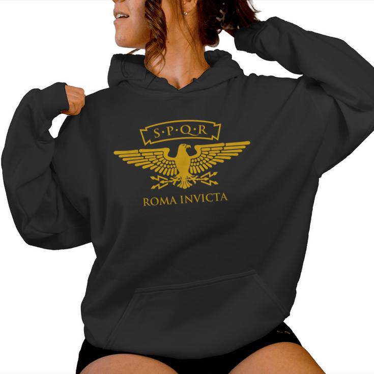 Spqr Águila Romana Roma Invicta Sudadera con capucha para mujer