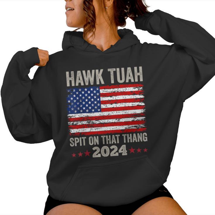 Usa Flag Hawk Tuah 24 Spit On That Thang 2024 Women's Kapuzenpullover für Damen