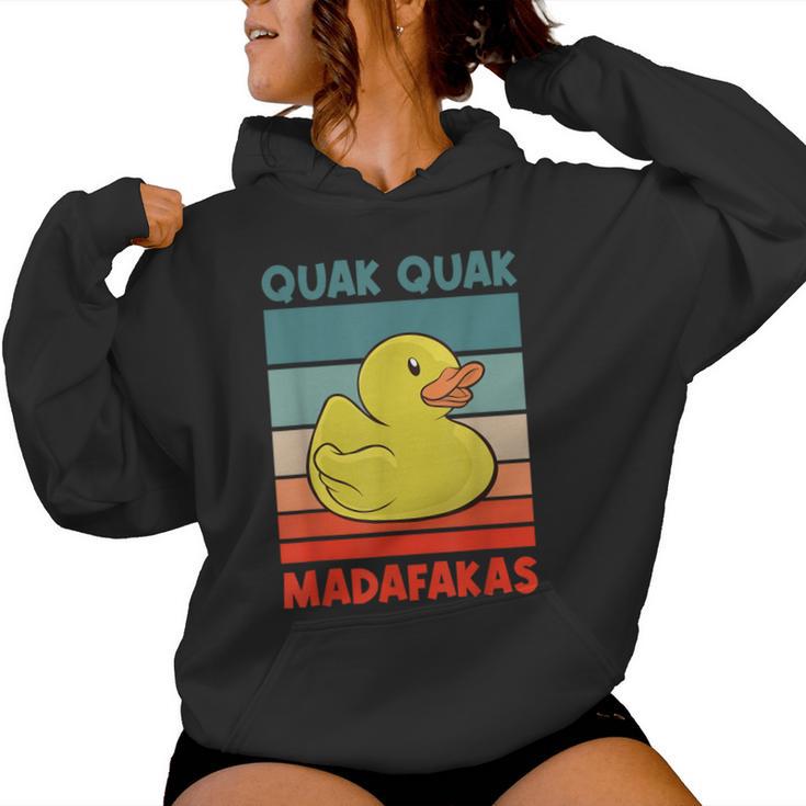 Vintage Quak Quak Madafakas Duck Kapuzenpullover für Damen