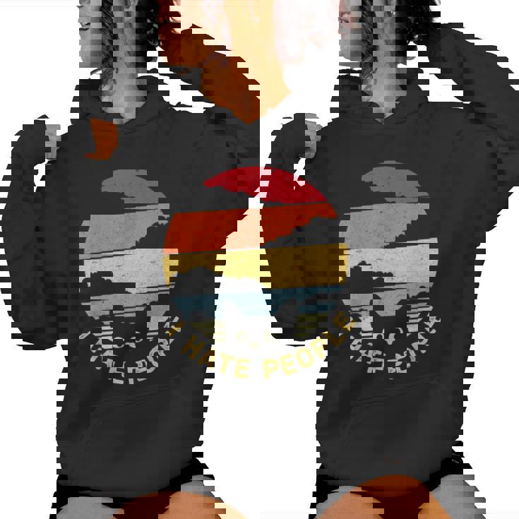 Vintage Retro Divertida De Gato Negro I Hate People Para Hombre Y Sudadera con capucha para mujer