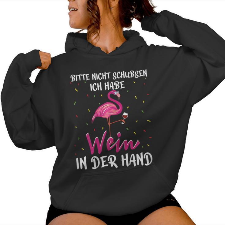 Women's Weinkönigin Bitte Nicht Schubsen Ich Habe Wein In Der Hand Kapuzenpullover für Damen