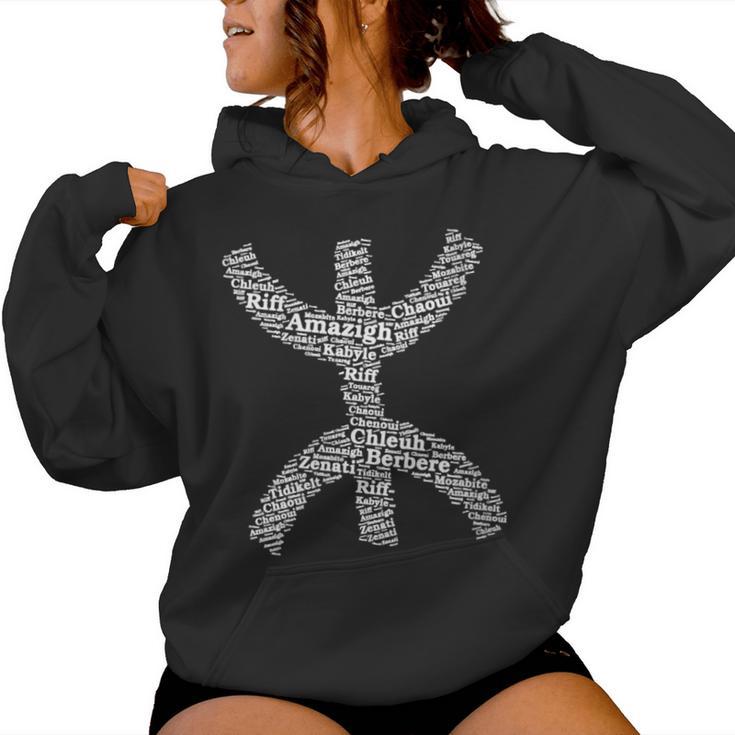 Yaz Amazigh Berbère Sweat à Capuche - Tissu Motifs Tifinagh Symbole Kabyle, Fierté Culturelle