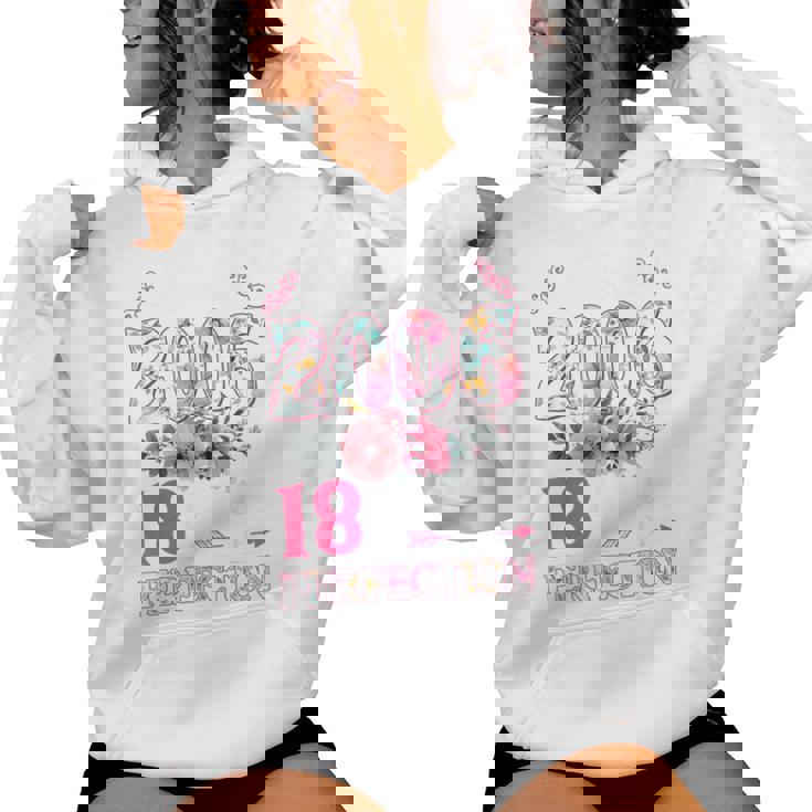 18 Year Old Made In 2006 Floral Flower 18Th Birthday Womens Women Hoodie