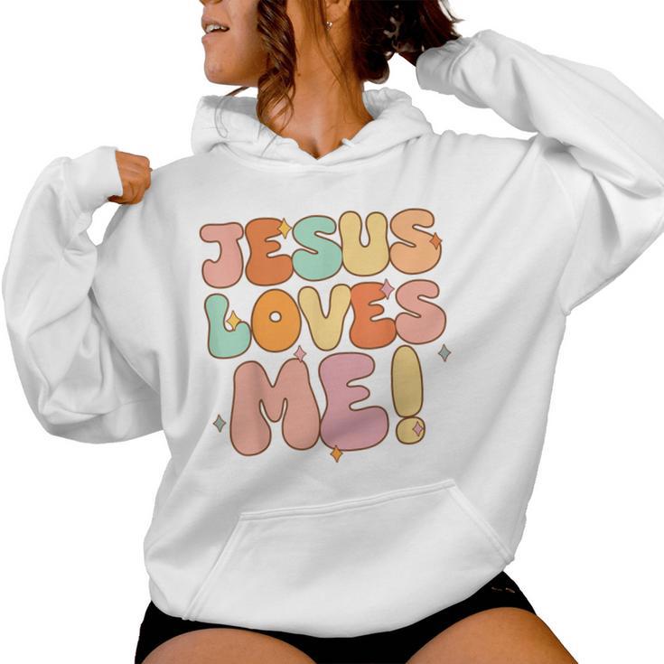 Boys Jesus Loves Me- Groovy Toddler Girl Kid Christian Women Hoodie