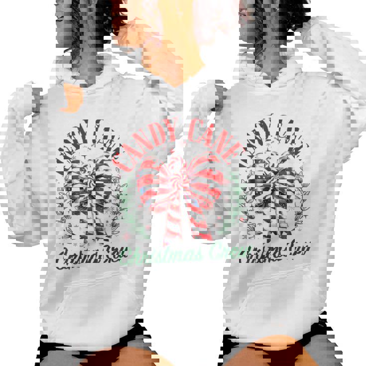 Candy Cane Crew Christmas Coquette Bow Sweet Candy Xmas Girl Women Hoodie