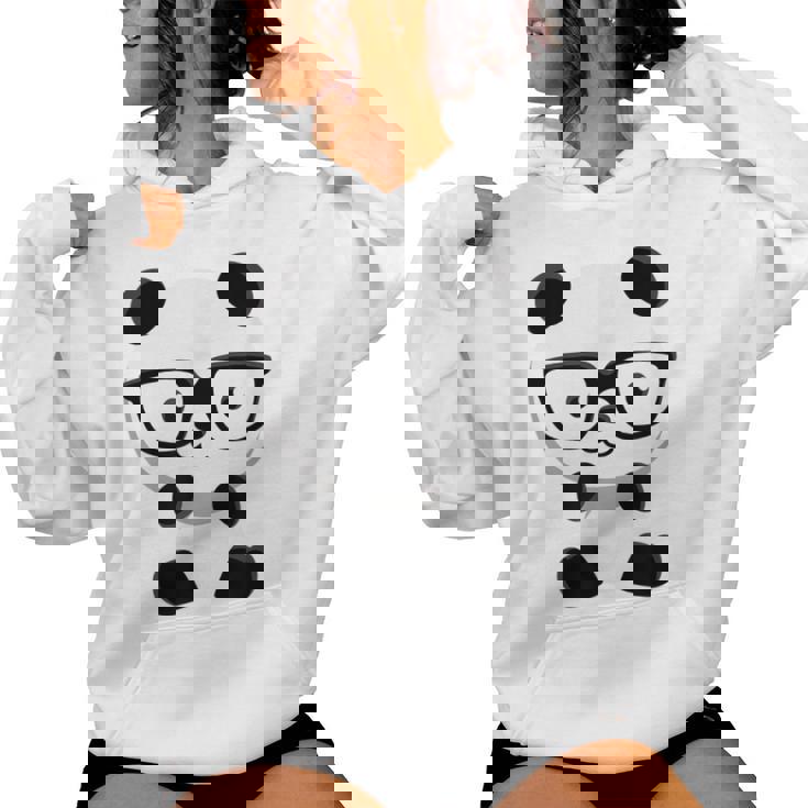 Carino Piccolo Orso Panda Nerd Con Occhiali Felpa con cappuccio da donna