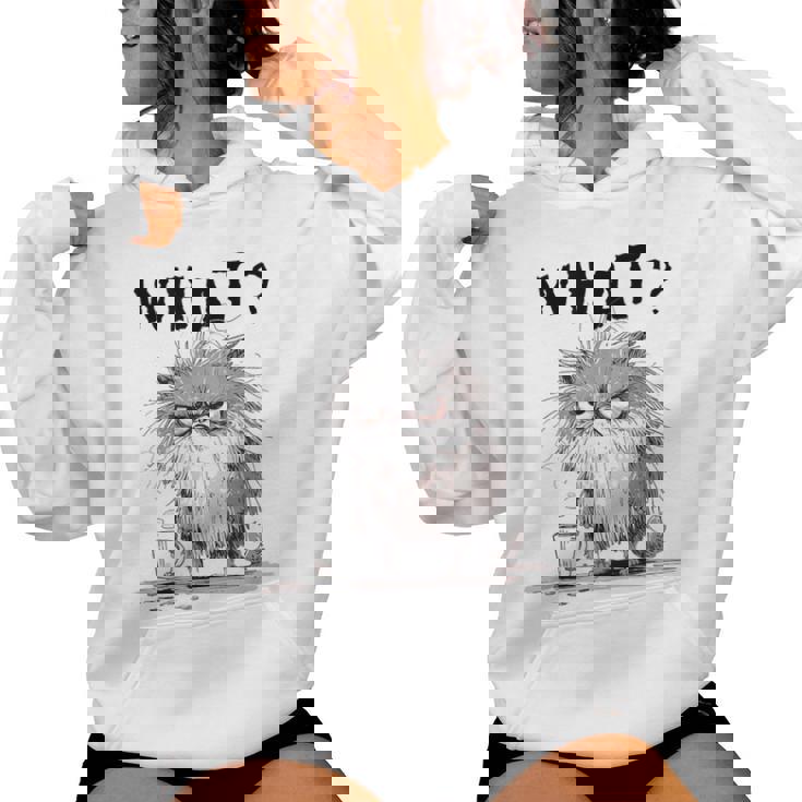Chat Effiloché Café Mème Sarcastique Chat Drôle Homme Sweat à capuche femme