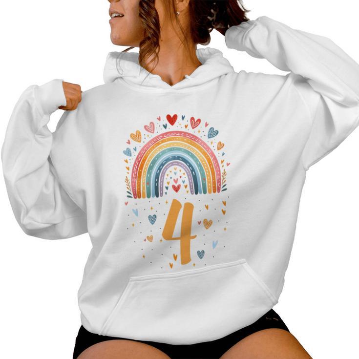 Children's Ich Binier 4 Jahre Rainbow Girl Kapuzenpullover für Damen