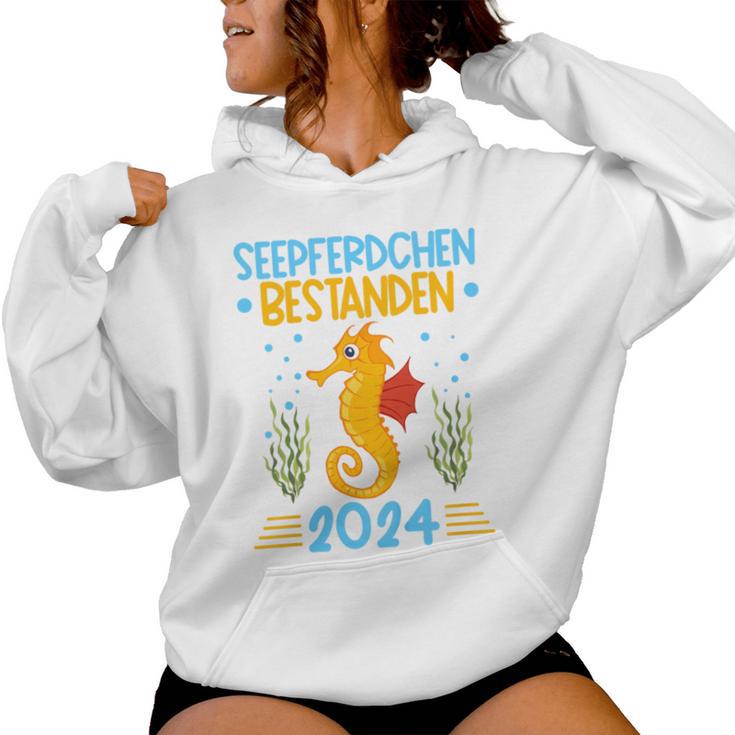 Children's Seahorse Bestanden 2024 Early Swimmer Badge Kapuzenpullover für Damen