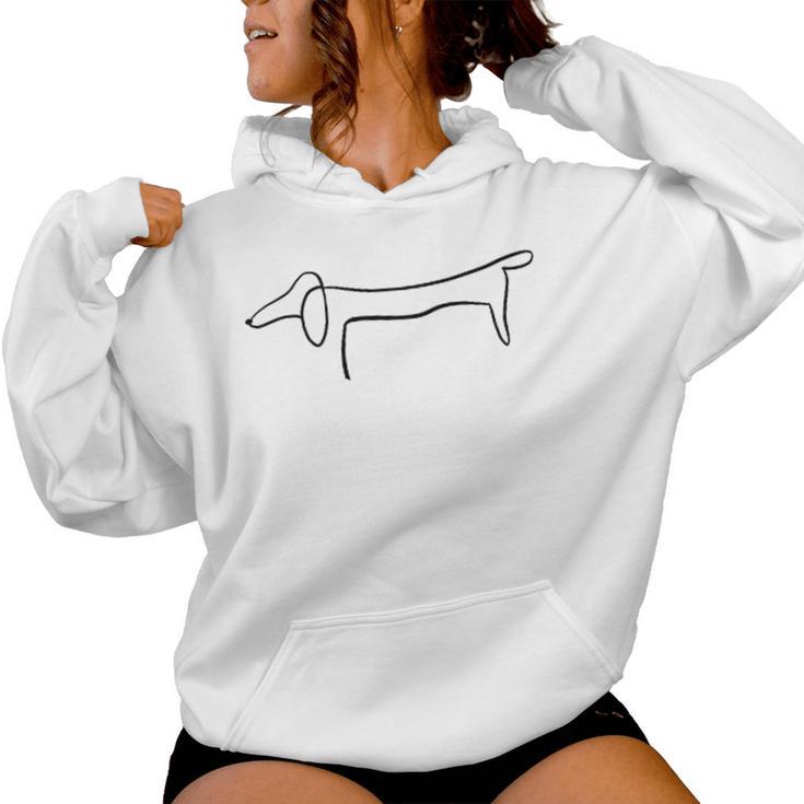 Dachshund Single Line Dog Owner Mummy Kapuzenpullover für Damen