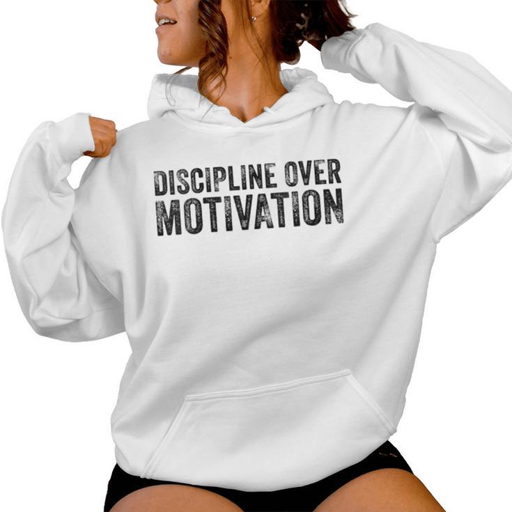 Discipline Over Motivation Goals Hard Work Gym Vintage Women's Hoodie