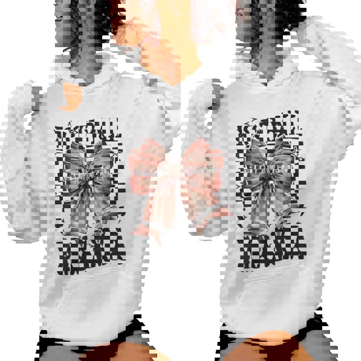 Football Mama Coquette Bow Football Game Day Sport Mom Women Hoodie