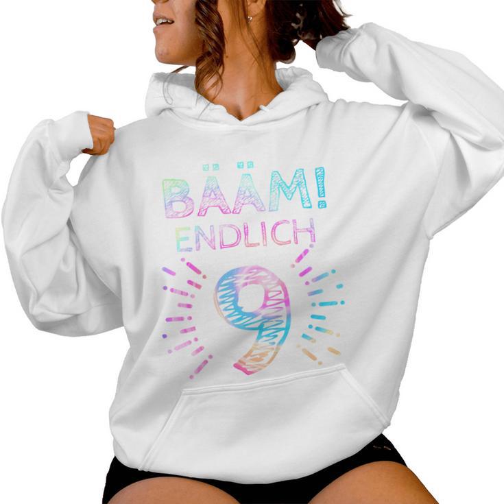 Girls' Kinder Bääm Endlich 9 Jahre 9Th Birthday Kapuzenpullover für Damen