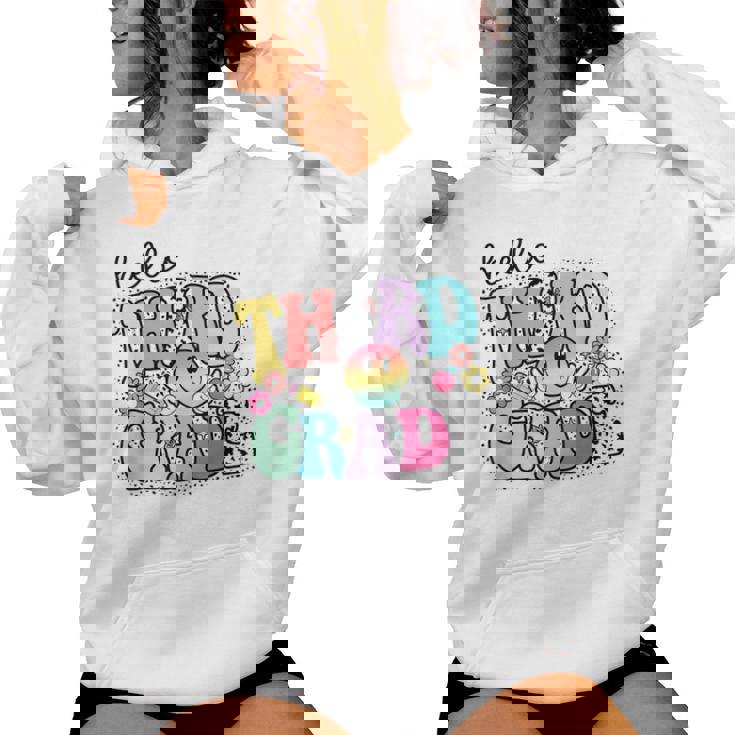 Hello Third Grade Team 3Rd Grade Girl Teacher Back To School Women Hoodie
