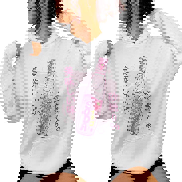 Kawaii Fraise Soda Mignon Japonais Esthétique Rose Sweat à capuche femme