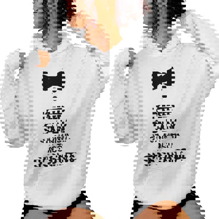 Keep Calm Sta Minchia Mi Sto Sposando Sposo Divertenti Sposa Felpa con cappuccio da donna