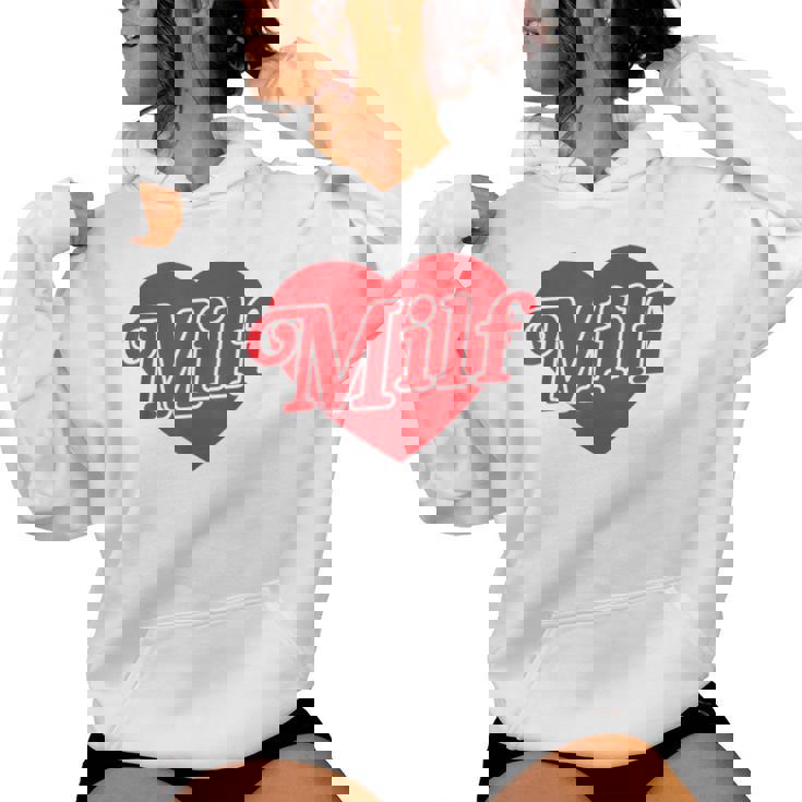 Milf Cuore Divertente Y2k Iconico Slogan Mamma Madre Carino Sassy Felpa con cappuccio da donna