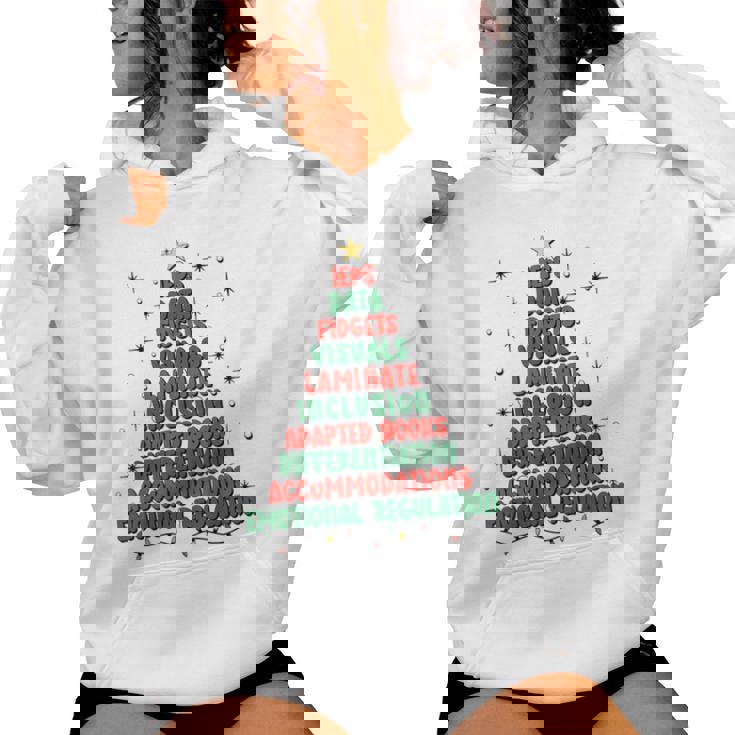 Special Ed Teacher Christmas Holiday Teacher Xmas Lights Women Hoodie