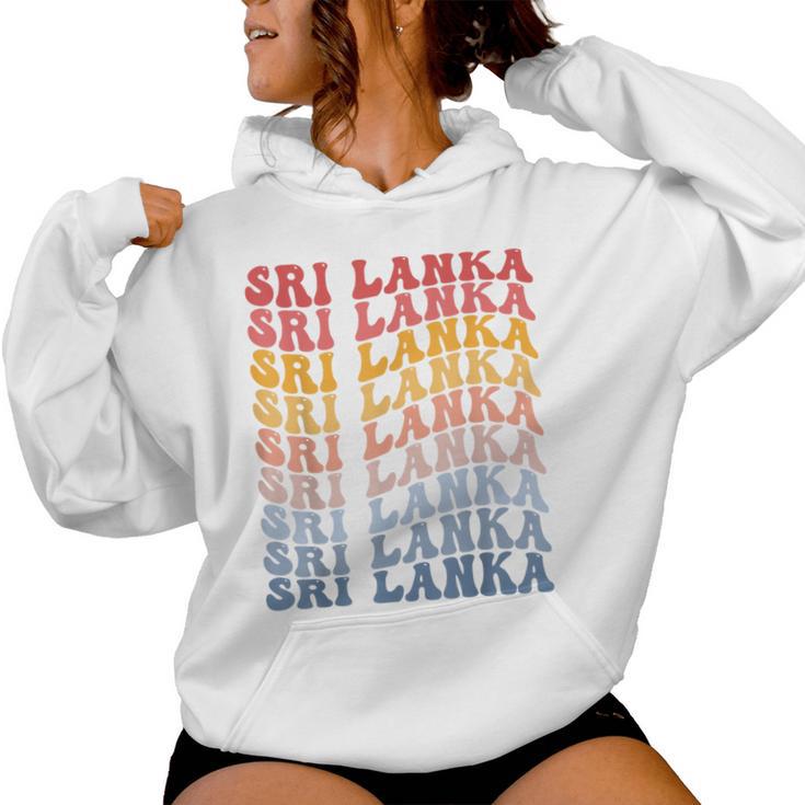 Sri Lanka Groovy Retro Sri Lanka Kapuzenpullover für Damen