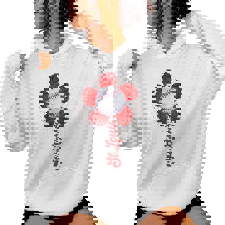St Louis Retro Baseball Flower Lover Met At Game Day Boys Women Hoodie