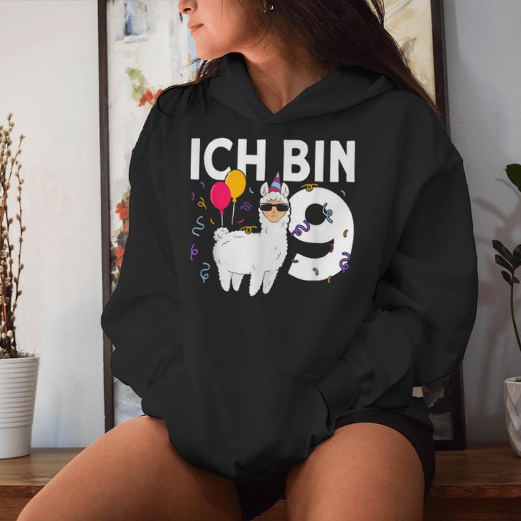 Alpaca Ich Bin Schon 9 Geburtstag Llama Kapuzenpullover für Damen Geschenke für Sie