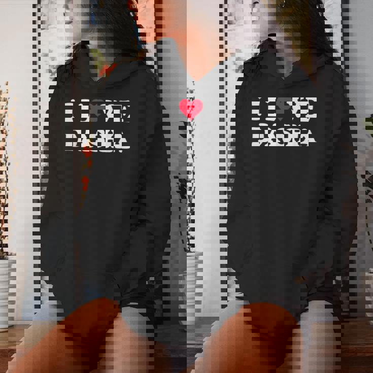Amo Dasha Matching Girlfriend & Nome Dasha Del Fidanzato Felpa con cappuccio da donna Regalos para ella