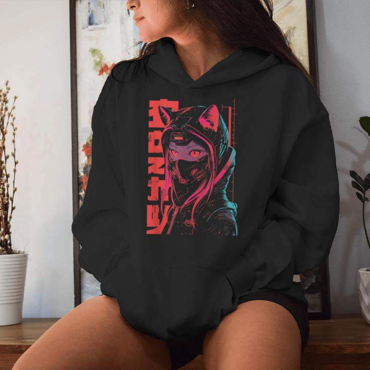 Anime Manga Punk Neko Cat Girl Cyberpunk Japanese Harajuku Kapuzenpullover für Damen Geschenke für Sie