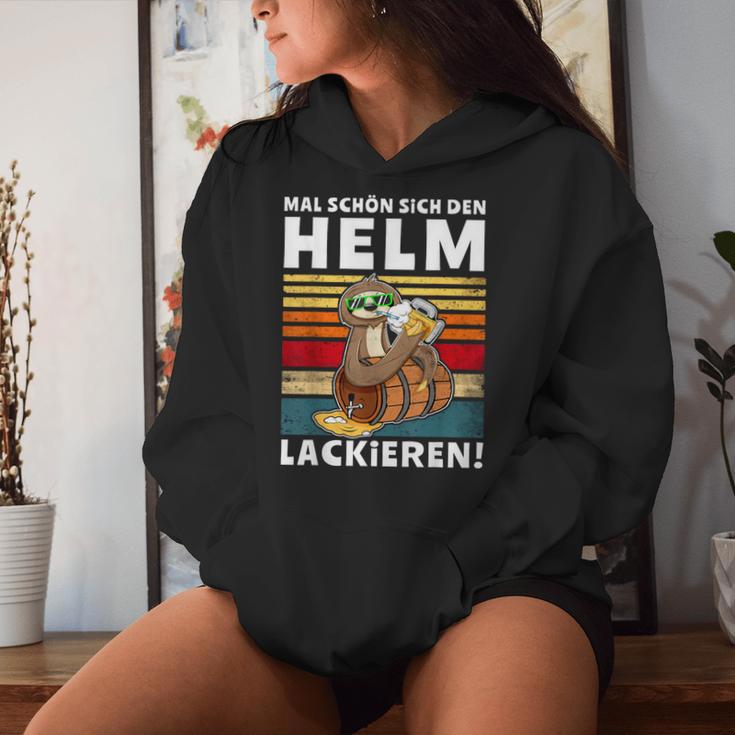 Beer Drinker Soldering Running Helmet Painting Sloth Beer S Kapuzenpullover für Damen Geschenke für Sie