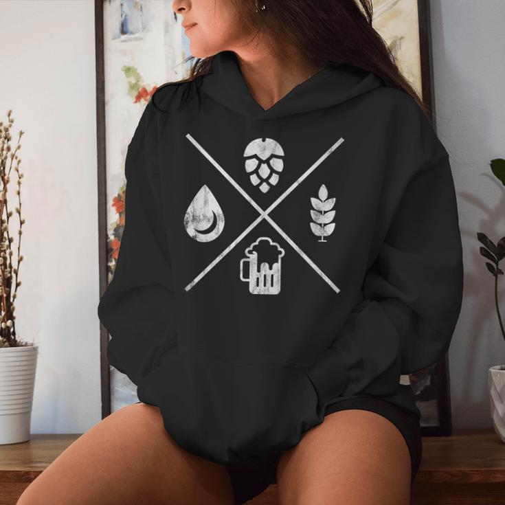 Beer Water Malt & Hops Kapuzenpullover für Damen Geschenke für Sie