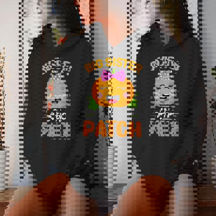 Big Sister Of The Patch Pumpkin Halloween Family Matching Women Hoodie Gifts for Her