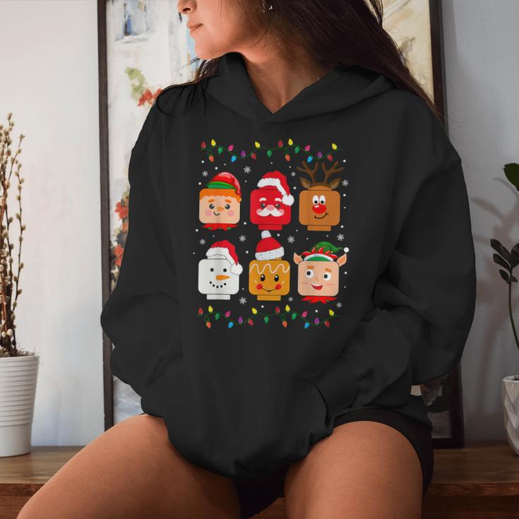 Building Brick Santa Elf Friends Christmas Boys Girls Men Women Hoodie Gifts for Her