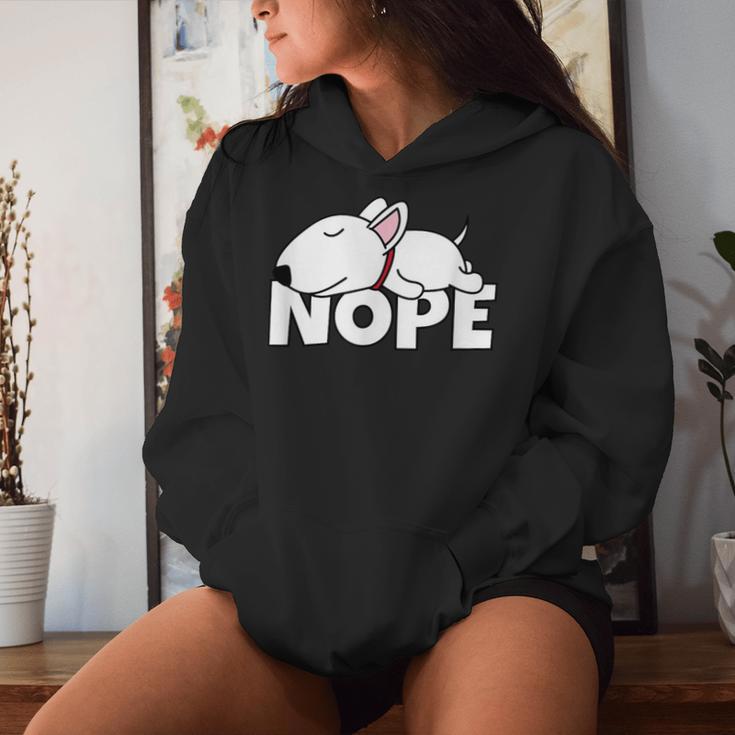 Bull Terrier Cute Dog Sloth Nope Kapuzenpullover für Damen Geschenke für Sie