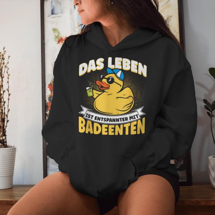 Das Leben Ist Relaxter Mit Badeduck Kapuzenpullover für Damen Geschenke für Sie