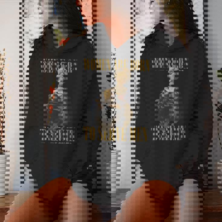 Donna Le Donne Sono Nate Per Servire Gli Uomini Divertente Boss Girl Motivazionale Con Collo A Felpa con cappuccio da donna Regalos para ella