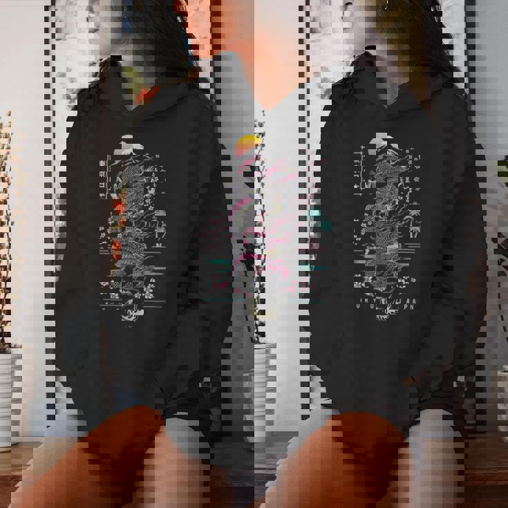 Dragon Japonais Tokyo Inspiré De L'asiatique Style Rétro Des Années 80 Sweat à capuche femme Cadeaux pour elle