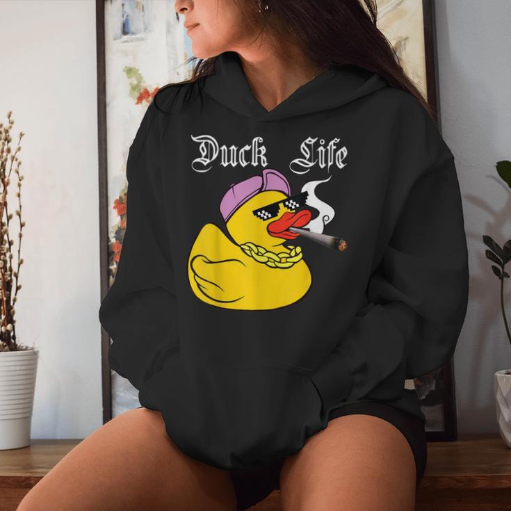 Duck Life Gangster Quietscheente Lustiges Ente Kapuzenpullover für Damen Geschenke für Sie