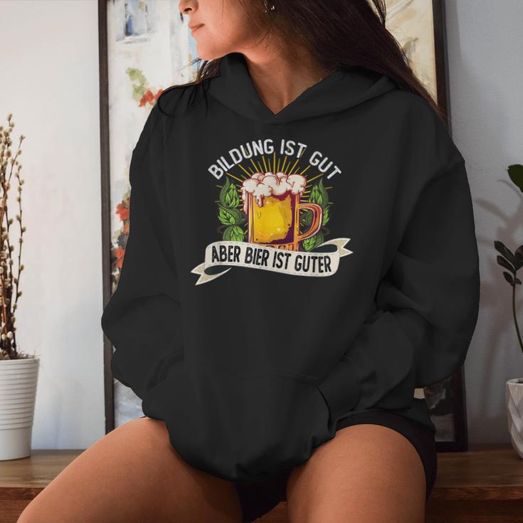 Education Ist Gut Aber Bier Ist Guter Bierstein Beer Kapuzenpullover für Damen Geschenke für Sie