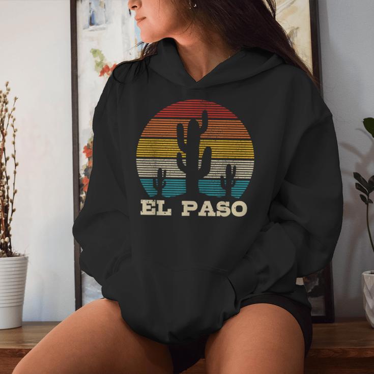 El Paso Texas Cactusintage Souvenir Kapuzenpullover für Damen Geschenke für Sie