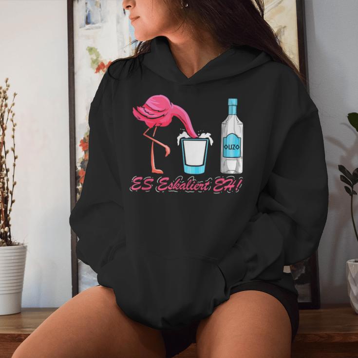 Es Escaliert Eh Flamingo & Ouzo Kapuzenpullover für Damen Geschenke für Sie