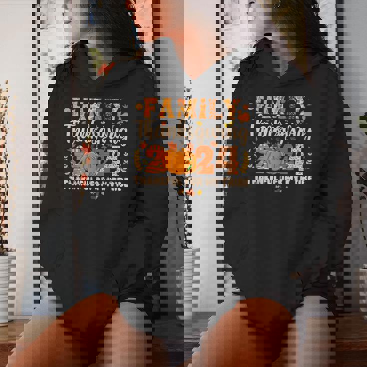 Family Thanksgiving 2024 Thankful For My Tribe Fall Autumn Women Hoodie Gifts for Her