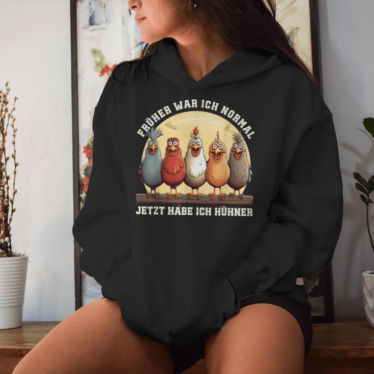 Früher War Ich Normal Jetzt Habe Ich Hühner Chicken Kapuzenpullover für Damen Geschenke für Sie